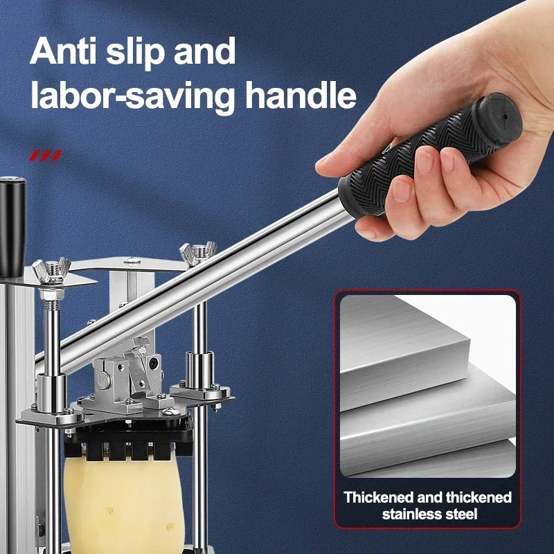 Manual Fries Machine Commercial Vegetable Fruit Meat Chopper Dicer Cutting Machine Stainless Steel Potato Cutter Vertical Dicer 2