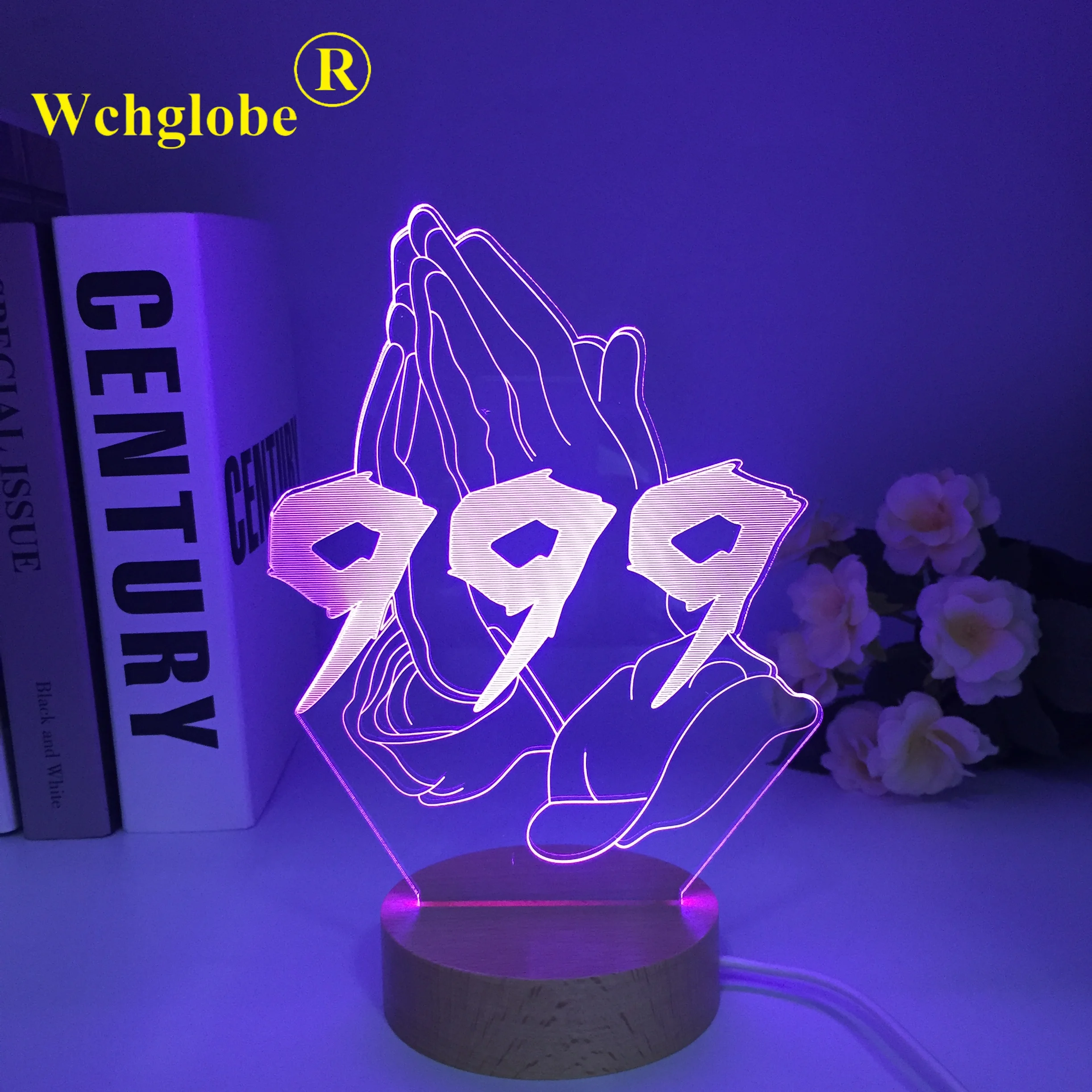 Деревянная 3D светодиодная лампа от Wchglobe с Cry Baby Дизайн Атмосфера Тип мультяшной формы для праздника Dec разрешения Из...