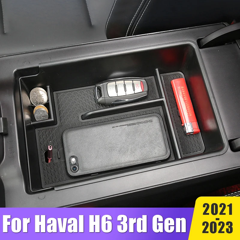 

Car Accessories For Haval H6 3rd Gen 2021 2022 2023 GT DHT-PHEV Armrest Storage Box Central Control Container Styling Organizer