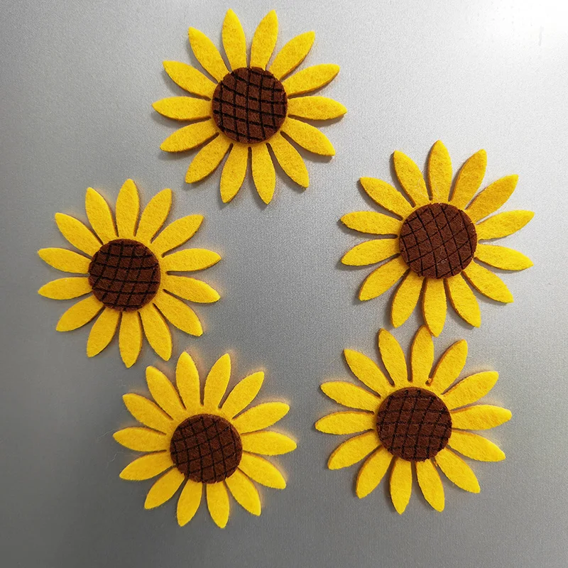 Magnetic Fridge Magnets Magnetic Fridge Stickers 5pcs Sunflower Design Fridge Magnets Refrigerator Home Decoration Arts DIY Kitchen Accessory Floral Magnetic Stickers