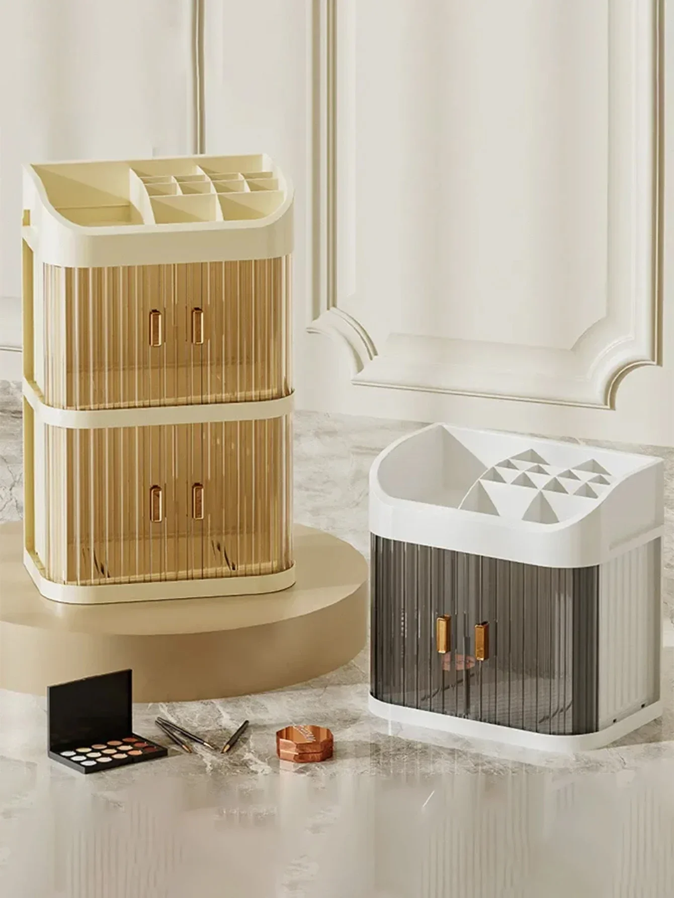 Light Luxury Cosmetic Organizer Multi-layer Dust-proof Transparent Storage Drawer Type Jewelry Makeup Plastic Box Organizer 2