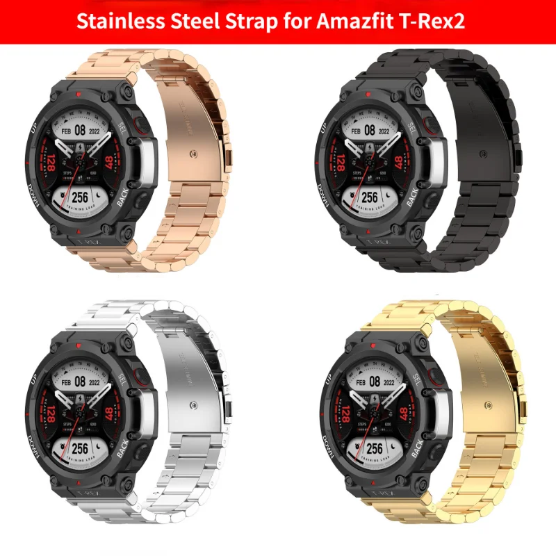 

Dropshipping Wholesale Compatible With Amazfit TRex2 Strap Stainless Steel Metal Replacement Strap Ladies Men's Wristband Strap