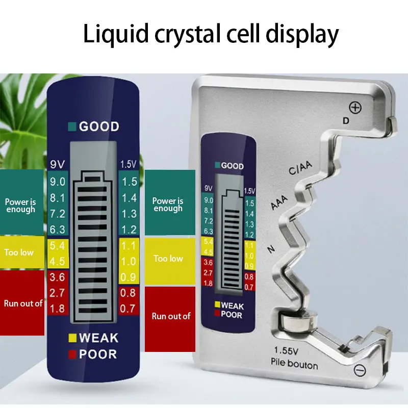 디지털 배터리 테스터 LCD 디스플레이 C D N AA AAA 9V 1.5V 단추 셀 배터리 용량 확인 감지기, 커패시턴스 진단 도구