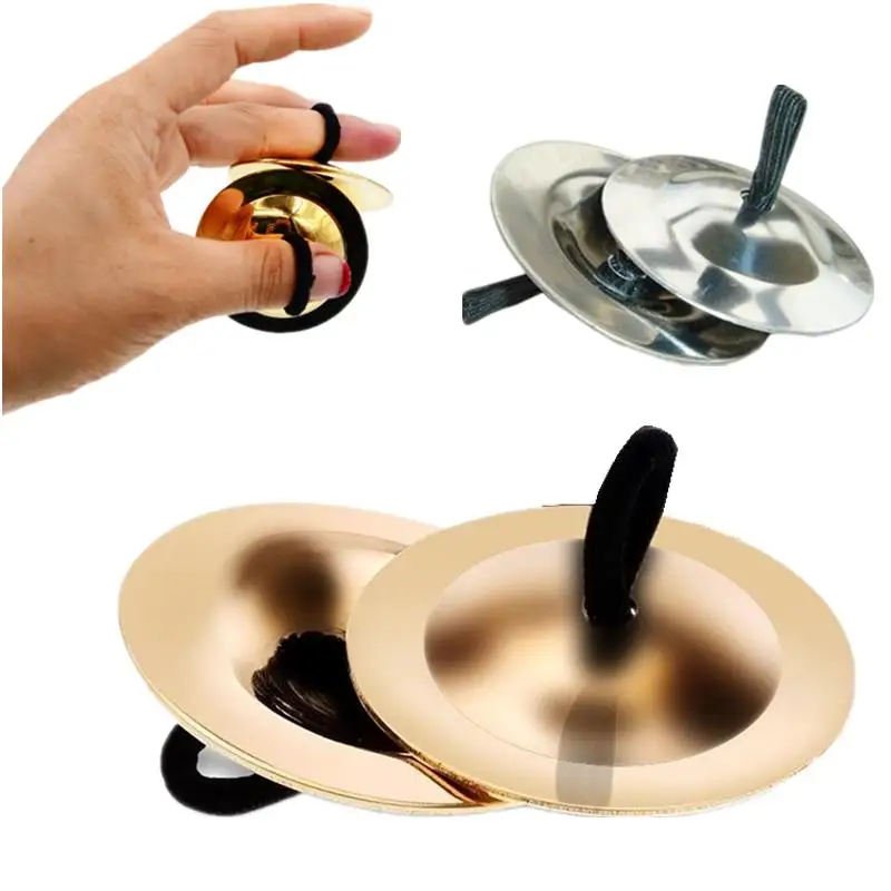 1 Pair Mini Small Kid Children Copper Hand Cymbals Gongs Band Rhythm Musical Percussion Instrument Children Handmade Toy