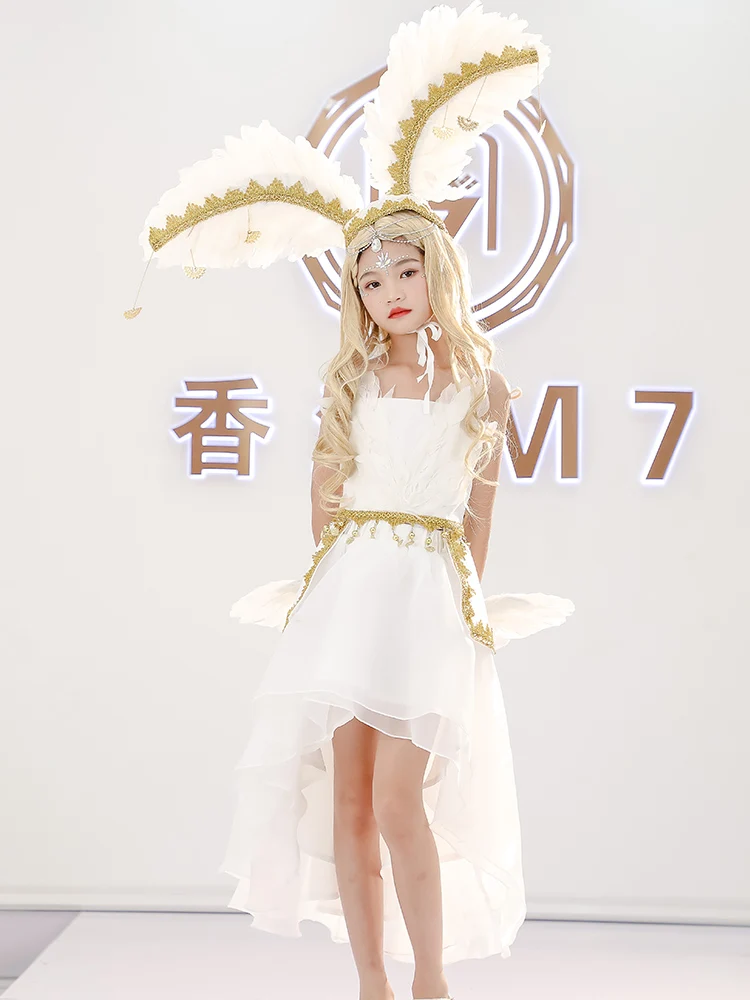 

2023 Girls' High-end Runway Fashion Children's Personalized Performance Clothing Model Atmospheric