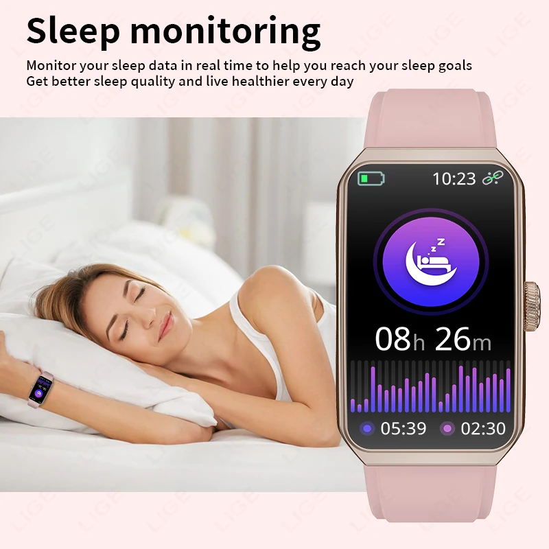 LIGE Smart Watch Men 2026 Smart Band Women Heart Rate Monitor Smartwatch Ladies Waterproof Smart Bracelet Sports Fitness Tracker