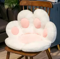 Kawaii Cat Paw Plush Floor Cushion - Cute Soft Stuffed Chair Sofa Pad for Home, Office & Room Décor (WHITE)