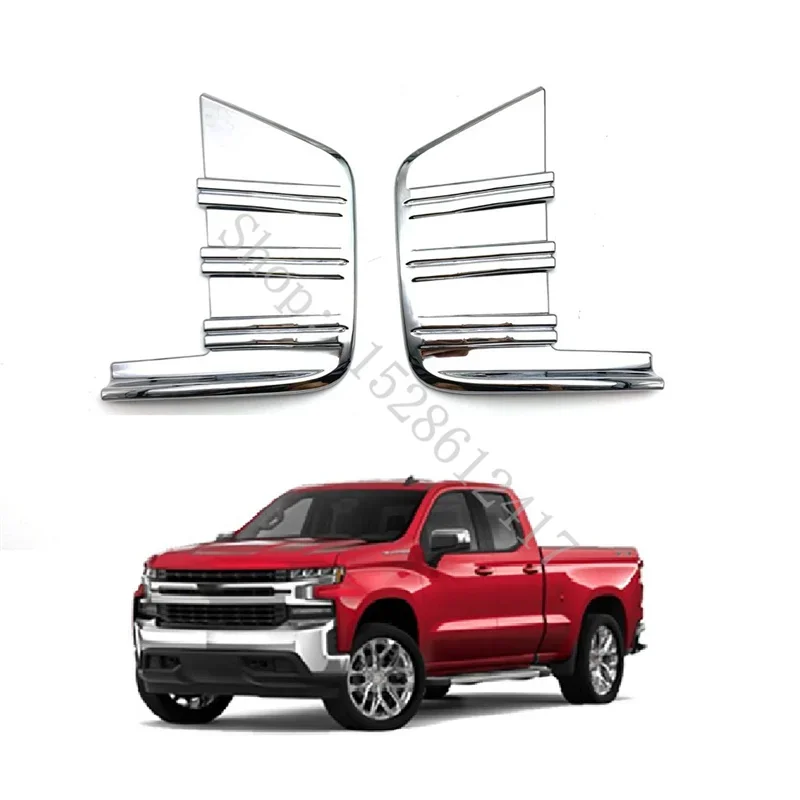 

For Chevrolet Silverado 2020 -2022 ABS Chrome Front Fog Light Lamp Cover Trim Molding Bezel Garnish car accessories
