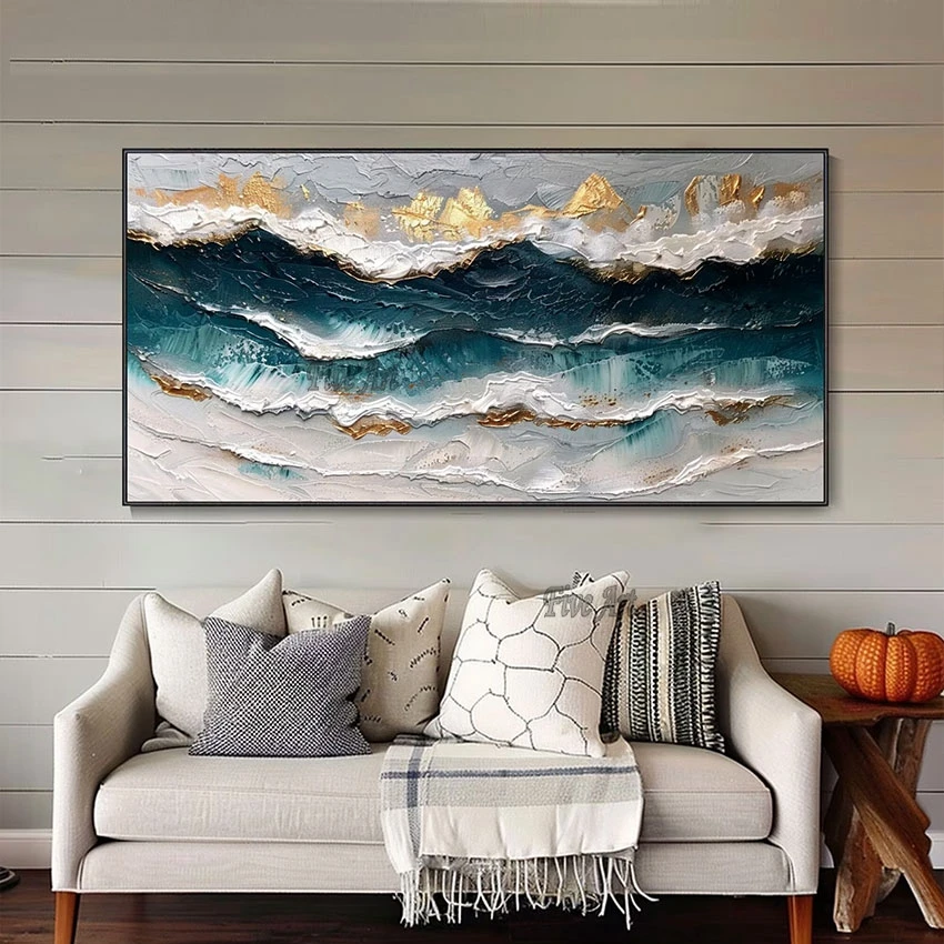

Большой размер Толстая морская волна абстрактная картина маслом для гостиной ручная роспись современное искусство настенные картины холст пользовательские художественные изделия