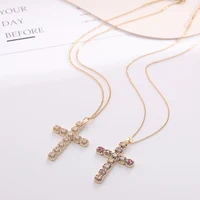 Fashion Zircon Cross Pendant Necklace For Women Man Gold Plated Stainless Steel Clavicle Chain Necklaces Trend Couple Jewelry - Image 6