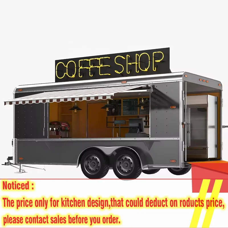 Coffee Shop Trailer Mobile Fast Food Restaurant Design Snack Equipment Supplies