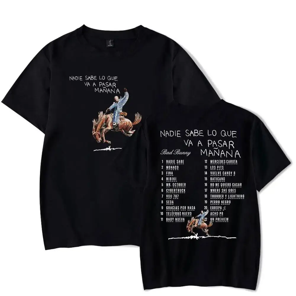 Bad Bunny Nadie Sabe Lo Que Va A Pasar Mafranana Album Merch T-Shirt Unisex T-Shirt A Maniche Corte T-Shirt Casual