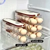 1 piece, egg storage box, automatic rolling refrigerator egg rack storage, hand-held egg refrigerator side door storagerack 1