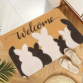 VIKAMA Tappeto per porta di benvenuto Una varietà di modelli di lettere Galleggiante antiscivolo Camera da letto Cucina Ingresso Zerbino Tappeto lavabile in lavatrice 1