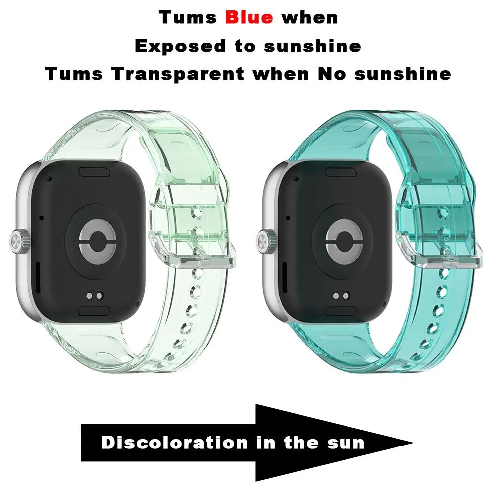 Transparent Sunshine Turn Color Silicone Watchband Bracelet Wristband