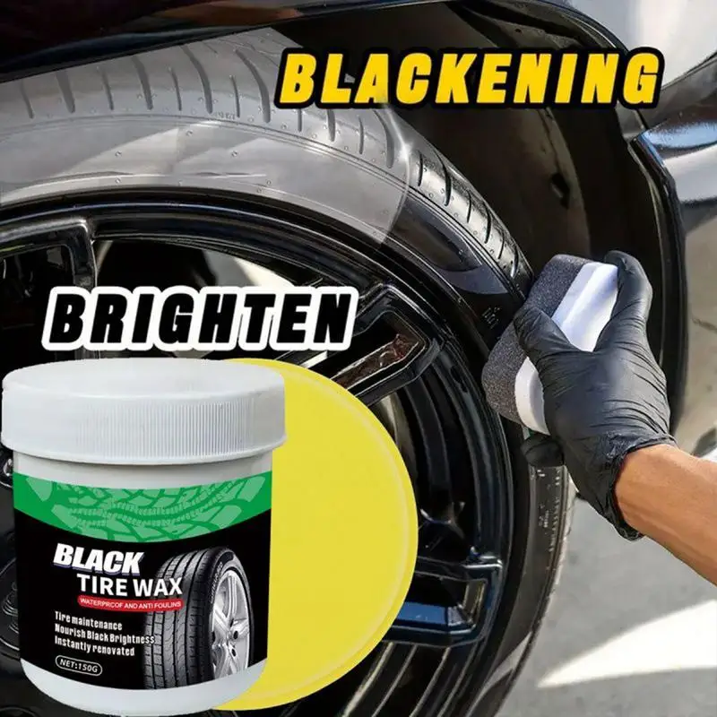 150g Tire Coating Paste Creative Car Tire Retreading Cleaning Cream Car Maintenance Brightener Agent Shiny Polishing Tools