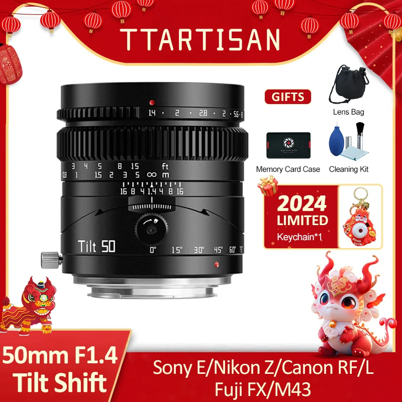 Ttartisan 50Mm F1.4 Full Frame Lente Inclinabile A Grande Apertura Per Sony E Panasonic Sigma Fp Leica L Canon Rf Nikon Z Fuji Xf M43