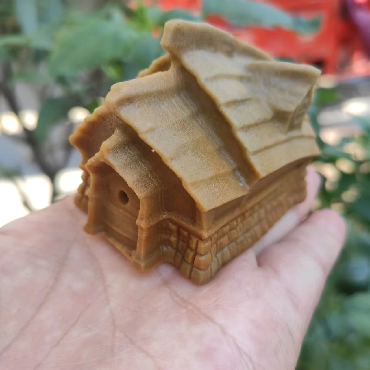 

House Figurine Natural jade craft home decor miniature fairy garden decoration accessories modern Cartoon Animal Building statue