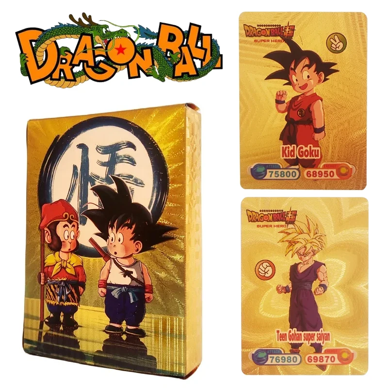 

Dragon Ball Gold Foil Card Goku Vegeta Freeza Super Sayajins English Version Anime Game Collection Cards Toys For Children Gifts