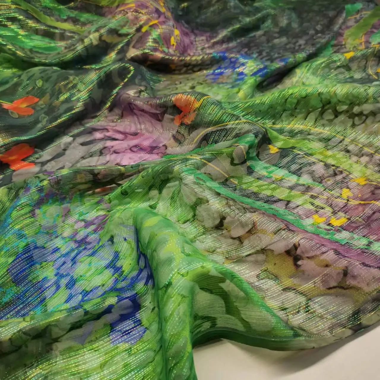 Saree Mulberry Silk Metallic Lurex Brocade Metallic Sudan Toub Fabric Soft Somali Dirac DIY Cloth Dress Scarf Material
