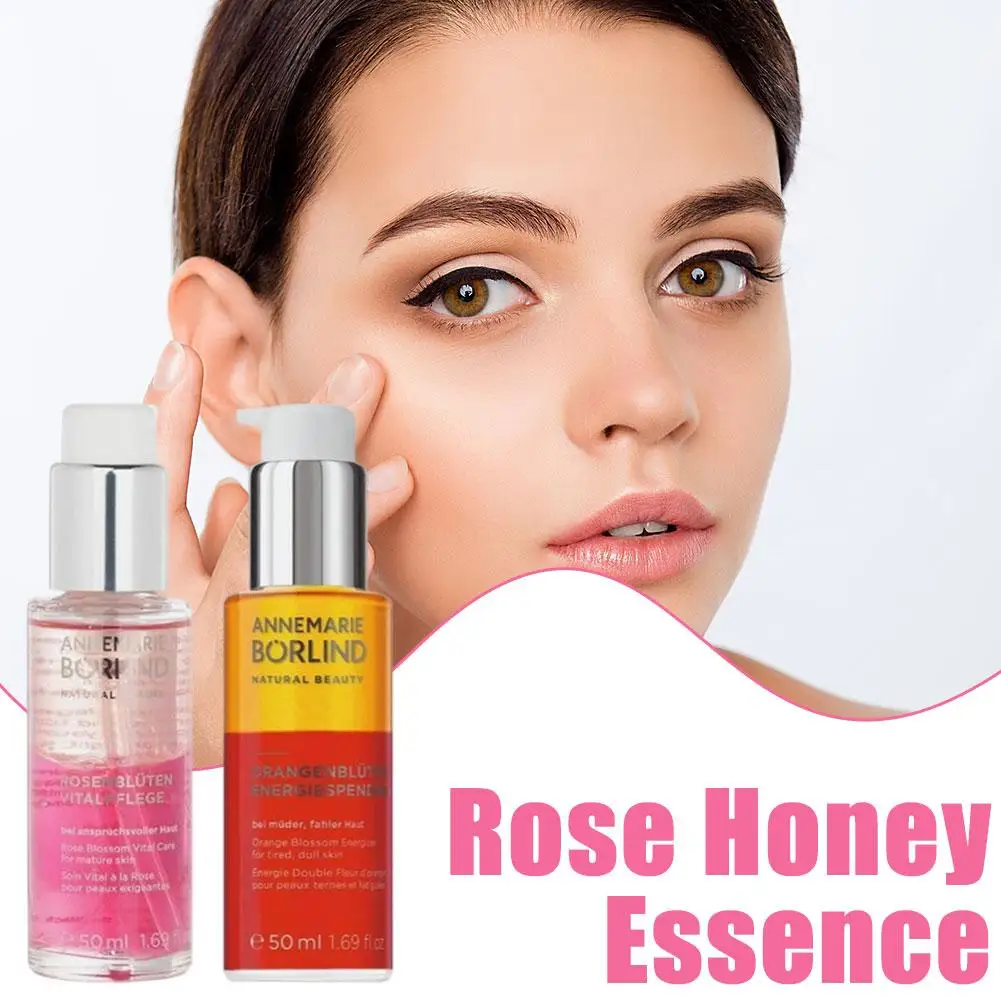 50ml Rose Honey Essence Orange Blossom Oil Serum Natural Hydrating Facial Essence for Sensitive Skin Nourishing Non Greasy