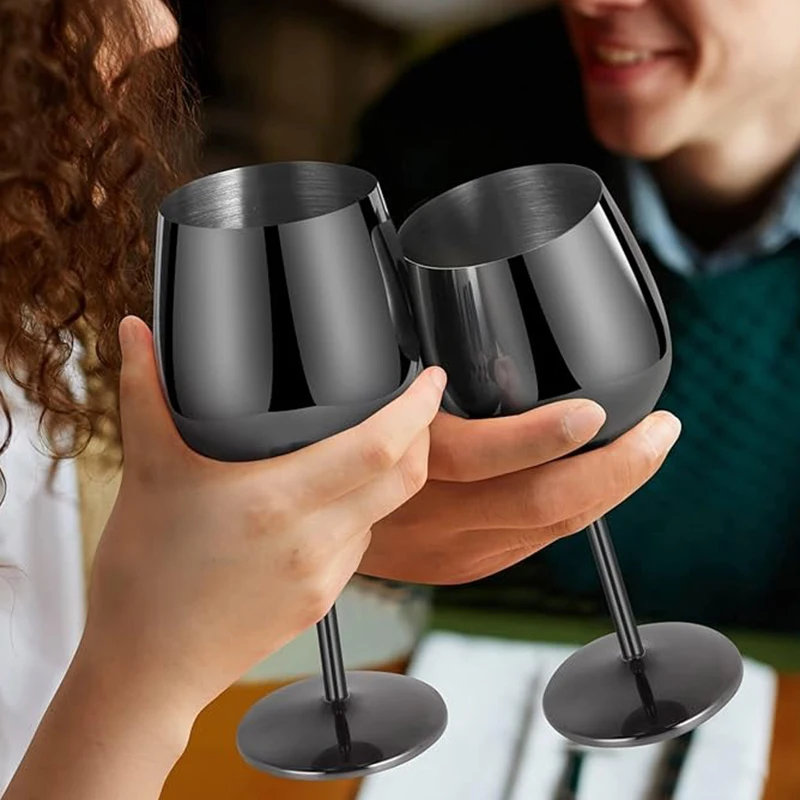 Stainless Steel Glass Cocktail Creative Metal Wine Glass Bar Restaurant Champagne Red Wine Drinkware Barware Cup