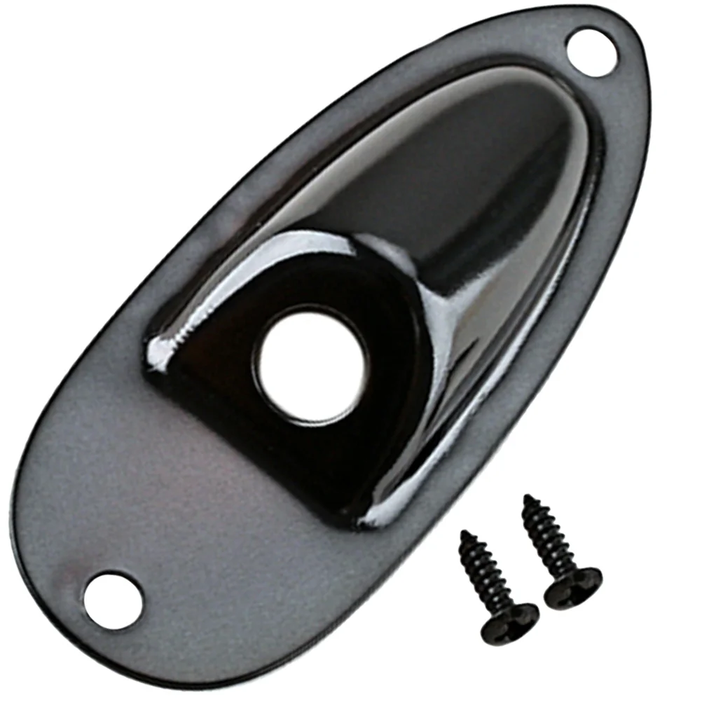 

Guitar Jack Plate Sturdy Black Replace Part Replacement Convenient Metal Electric Useful