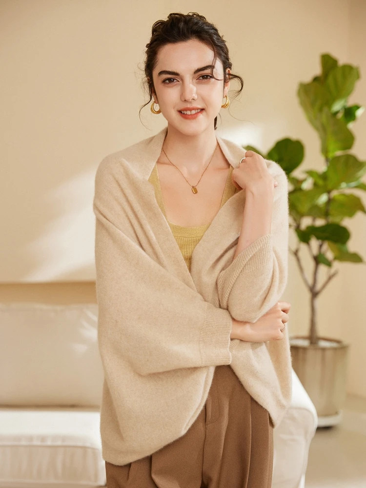 

High Quality Ladies Shawl New Fashion Spring Autumn Women Knitwear 100% Cashmere Solid Color Shawl Soft Comfort Women Clothing