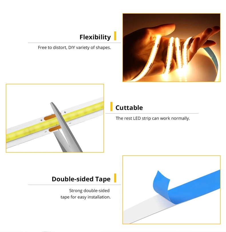 Description Picture 5 of itemPortable USB COB LED Strip Light With Hand Sweep Sensor Switch For Living Room Closet Kitchen Study TV Backlight Bedroom Lightin