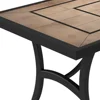 Highland 40 by 66 Inch Al Fresco Dining Table with Grouted Wood Look Tile Top and Cast Aluminum Frames, Black/Taupe 4