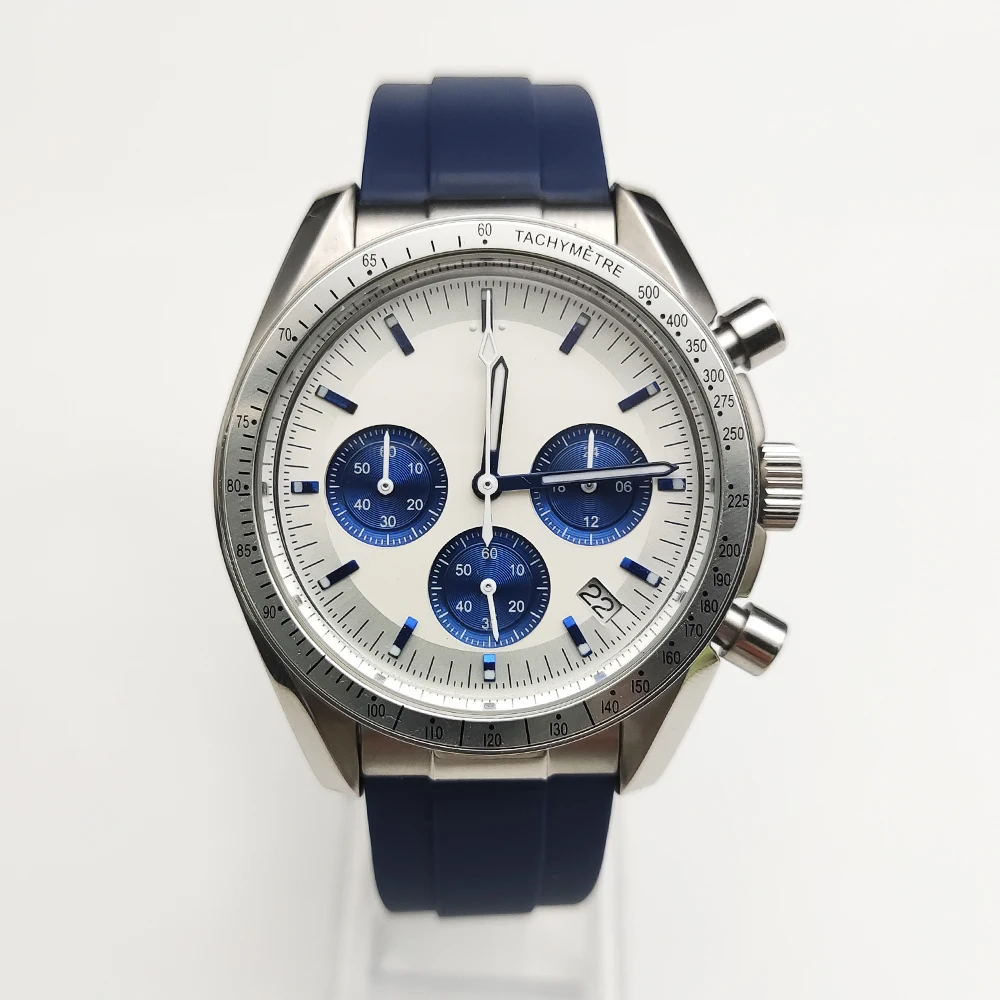 メンズクォーツ時計,クロノグラフ,サファイアクリスタル,ステンレス