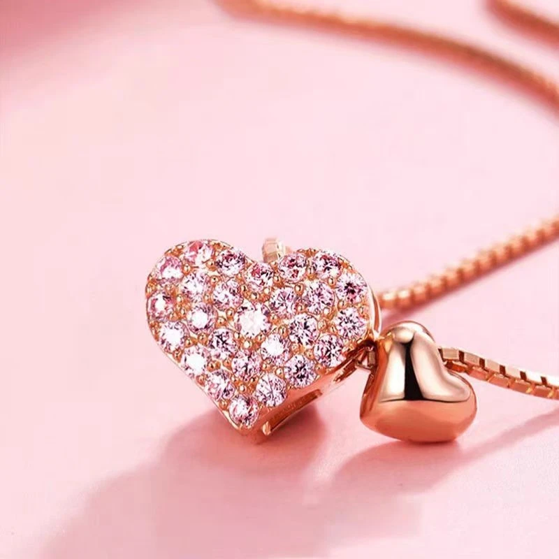 Sterling Silver Heart Pendant Necklace - Romantic Charm Jewelry for Women
