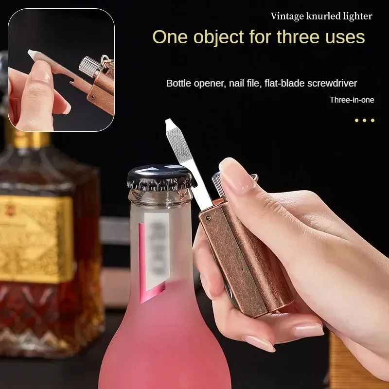 Description Picture 5 of itemMultifunction 10000 Match Wholesale LighterCreative Key Pendant Outdoor Portable Kerosene Flint Cigarette Accessories Men's Gift