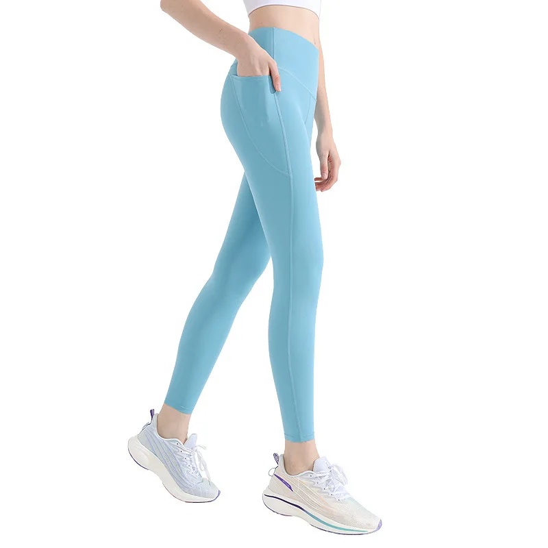 

Yoga Pants Leggings for Women High Waist with Pockets Tummy Control Workout Running Lycra Fitness Tights Work Out Clothing