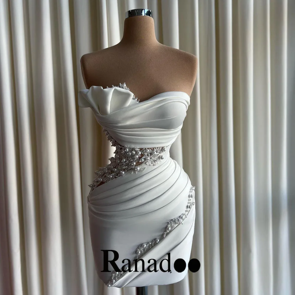 Homecoming Dresses for 15 Years Strapless Pleating Rhinestones Mini Vestidos de Gala Customized