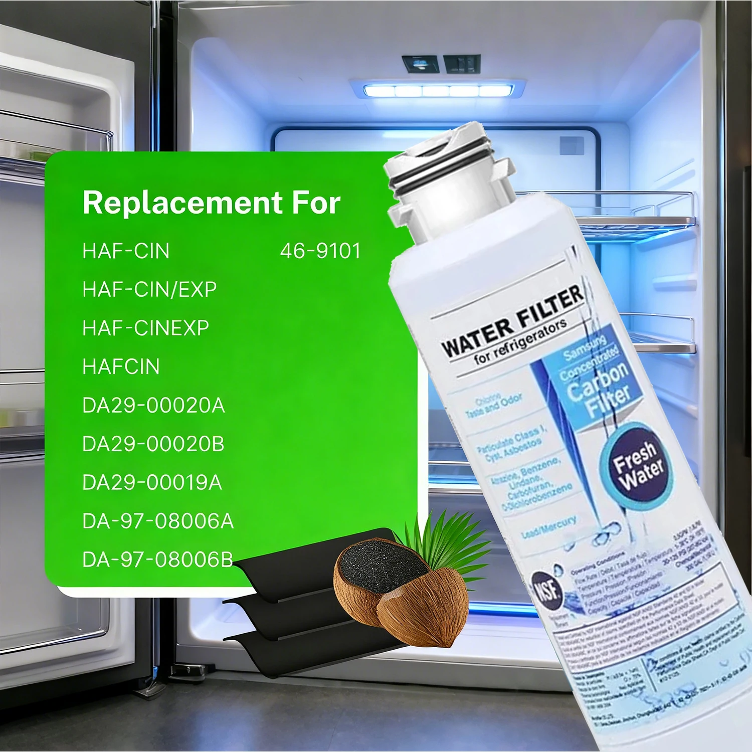 삼성 DA29 00020B HAF CIN EXP 46 9101 RF4267HARS 프렌치 도어 정수 필터 카트리지 교체용 냉장고 필터
