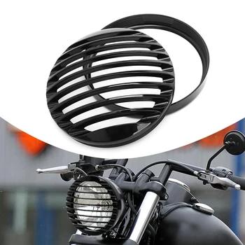 오토바이 LED 헤드라이트 그릴 커버, 블랙 ABS 액세서리, 할리 스포스터 XL883 XL1200 XL1200X X48 2004, 5 3/4 