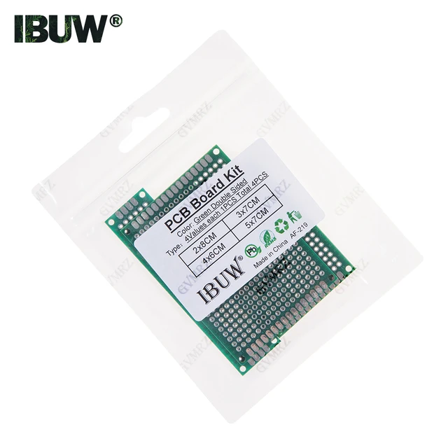 4pcs Green Assorted Size PCB Prototype Board 2x8/3x7/4x6/5x7CM Universal Breadboard for Arduino DIY Electronics Project