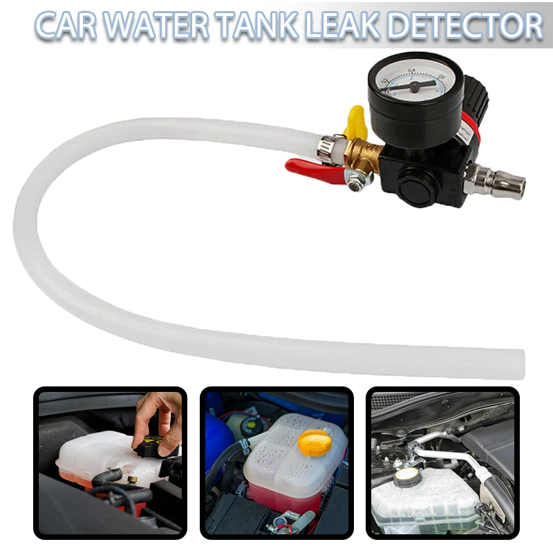 Universal Car Coolant Water Tank Leakage Detector Radiator Durable Pressure  Tester Gauge Cooling System Tester 50cm/19.68in