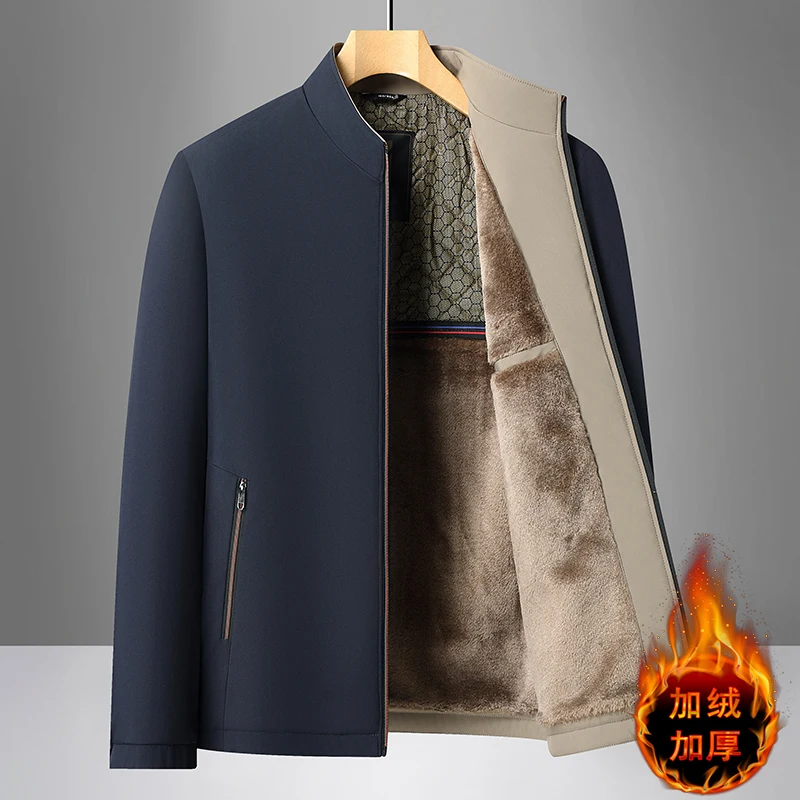 الأعمال عارضة الرجال سميكة جاكيت من الصوف الشتاء ا...