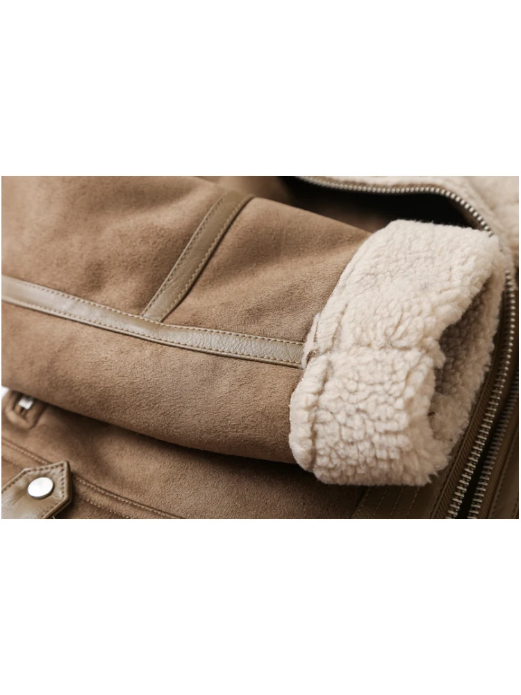 ZACK RAIN Brown Jacket For Women 2023 Winter Vintage Fur Integrated Jacket Lapel Long Sleeves Jackets Female Outwears Chic 6