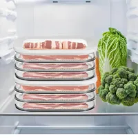 Storage Container for Fridge Storage Stackable Lunch Meat Storage Ham and Cheese Container for Fridge Silicone Container Covers 2