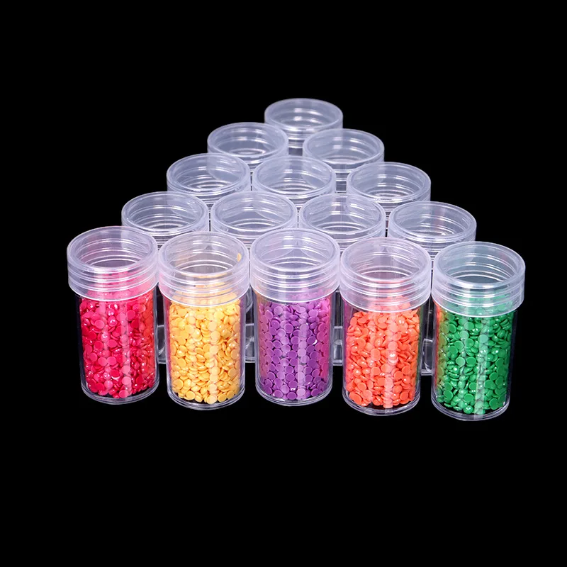 Diamond Painting Accessories Plastic Clear Round Storage Bottles Mini Transparent Jars Container Beads Organizer Tools