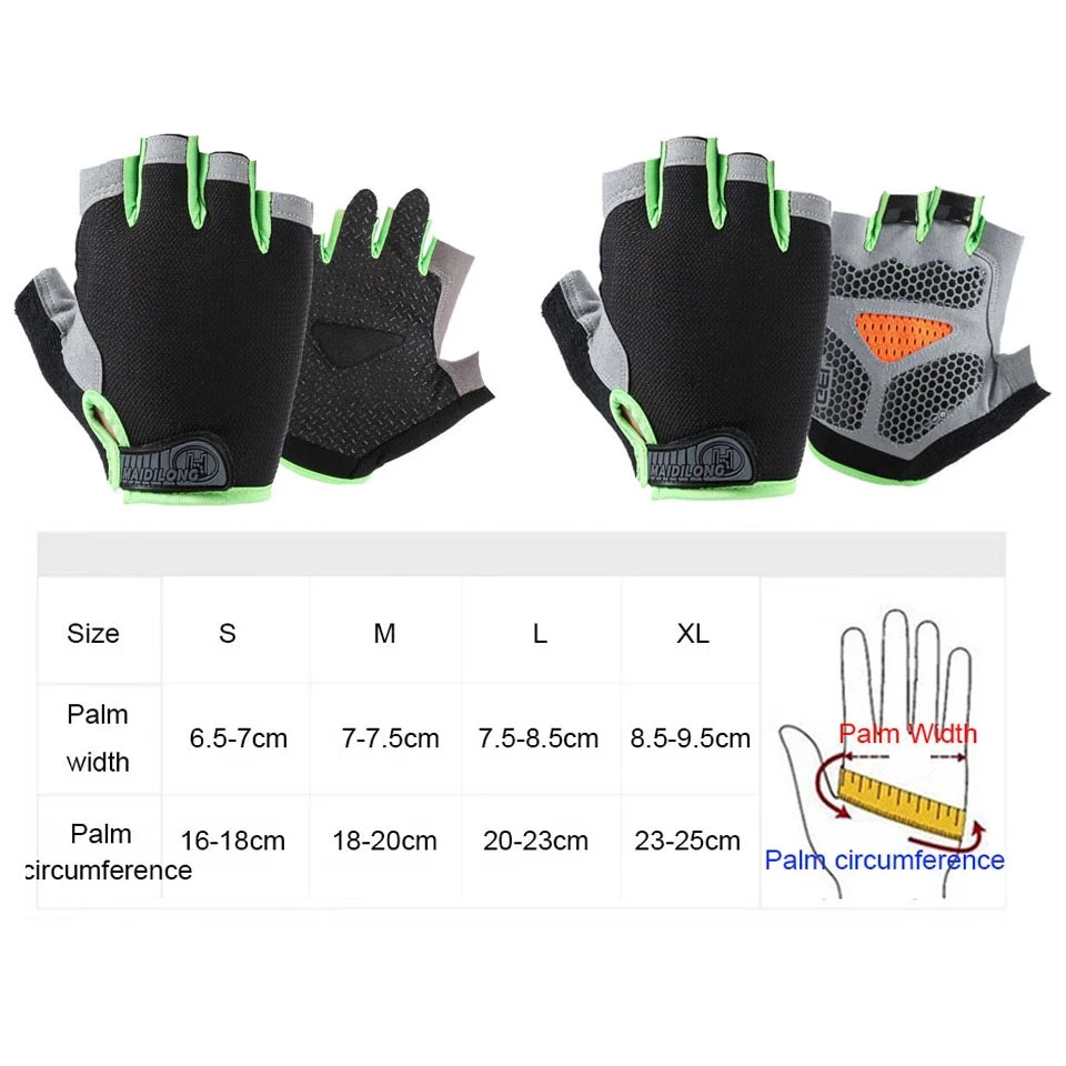 HOT Cycling Anti-slip Anti-sweat Guante Ciclismo Men Women Half Finger Gloves Breathable Anti-shock Sports Gloves Bike Glove 6