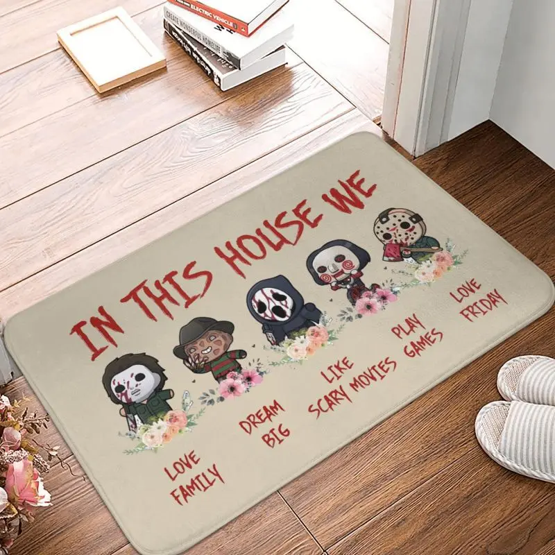 

Напольный Противоскользящий коврик с изображением персонажа из фильма Хэллоуин, ванной, кухни, гостиной