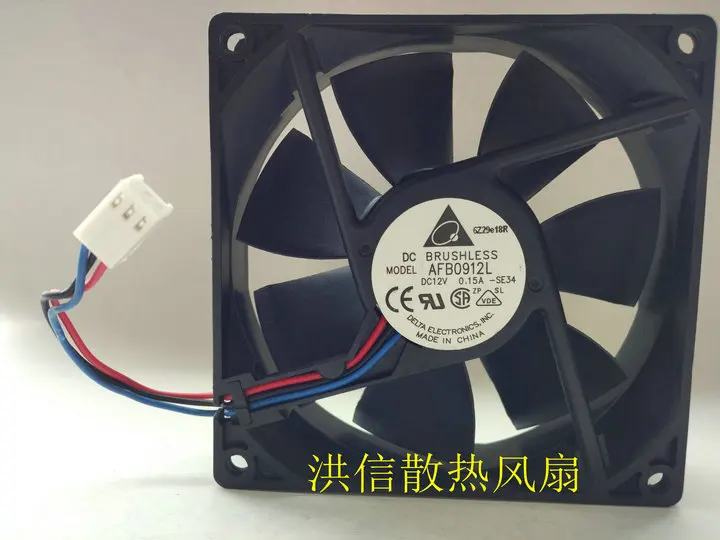 

3-проводной Вентилятор охлаждения сервера Delta Electronics AFB0912LB SE34 DC 12 В 0,15 а 90x90x15 мм