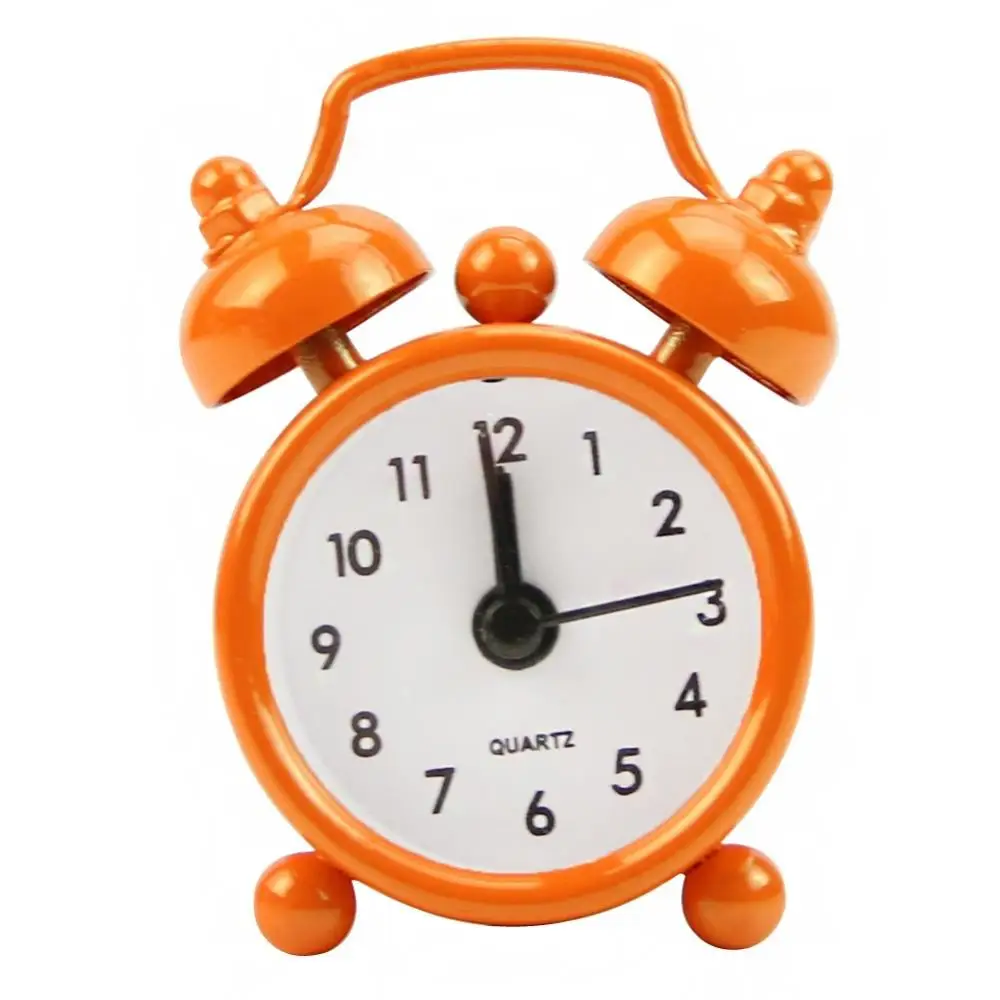 Battery Operated Analog Mini Round Bedside Desk Alarm Clock Desktop clock table clock mini desk clock