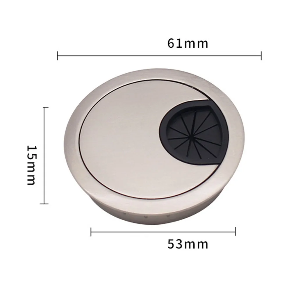 Optimize Your Desk Space with our Desk Metal Grommet Table Cable Tidy Wire Hole Cover, Silver Color, 60mm Size