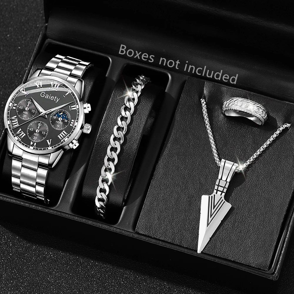 Fashion Men Stainless Steel Watch Luxury Calendar Quartz Wrist Watch Mens Business Watches for Man Clock Montre Homme