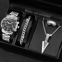 Fashion Men Stainless Steel Watch Luxury Calendar Quartz Wrist Watch Mens Business Watches for Man Clock Montre Homme